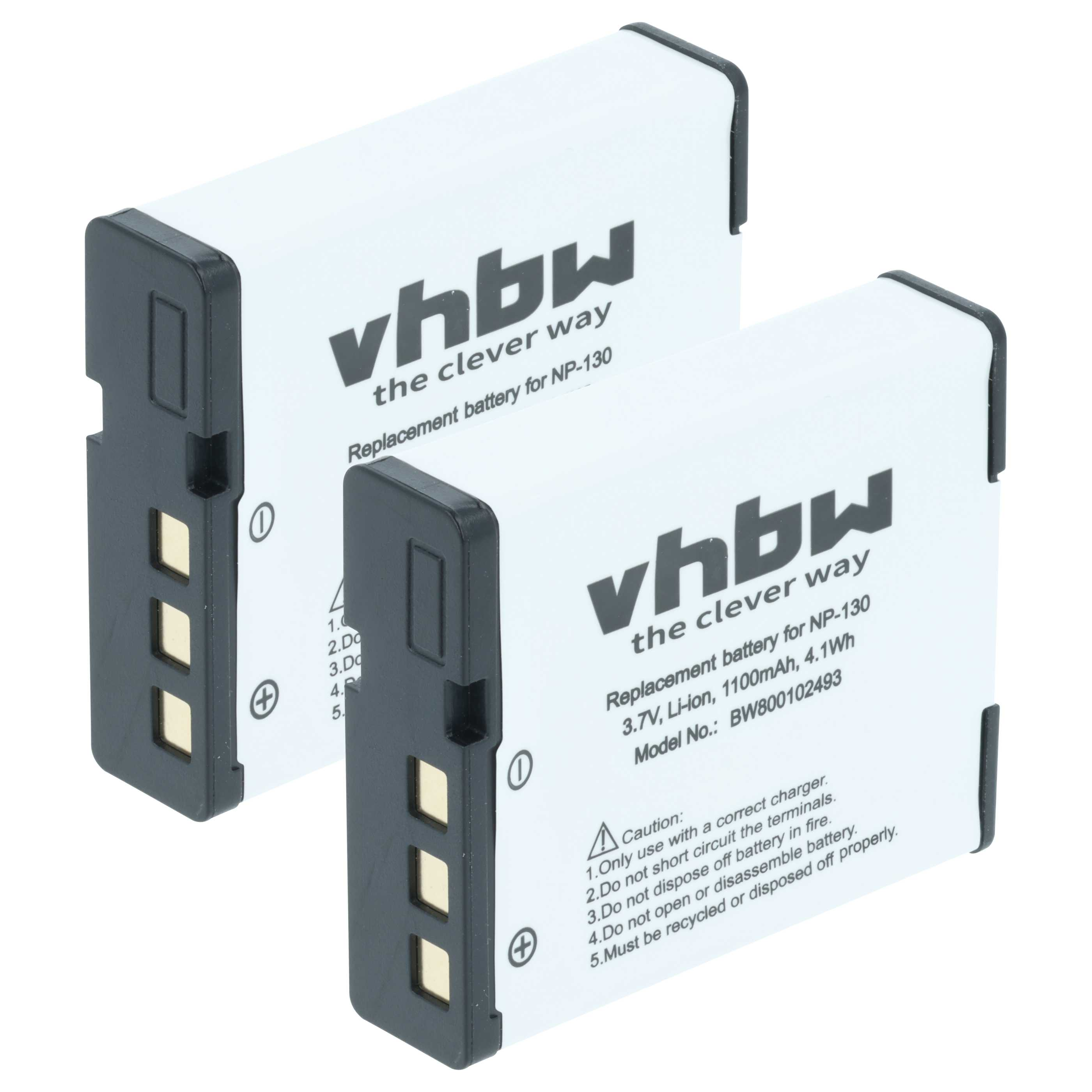 Vhbw 2x Akku Für Agfa Optima Kameras – 600 MAh, 3,7 V, Li-Ion (kompatibel Mit Modell 1, 105, 104, 200 Uvm.)
