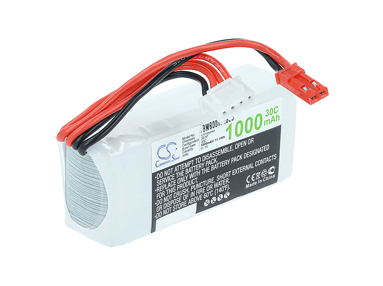 Vhbw Li-Po Akku 800mAh 7,4V Für RC-Modellbau – Passend Mit JST-SYP-2P Stecker