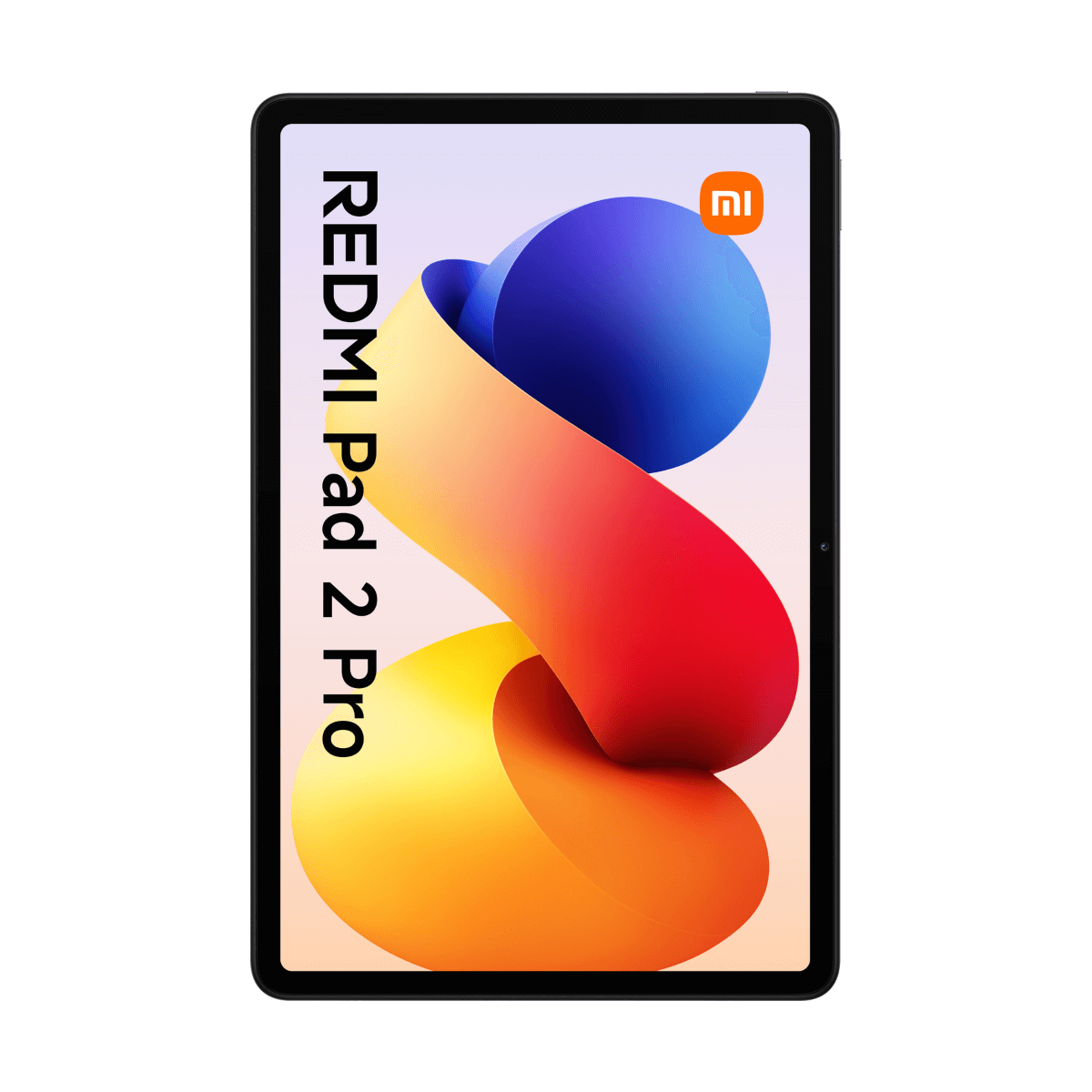 Tablet Redmi Pad 2 Pro. Ekran wyświetla kolorowy, abstrakcyjny wzór z logo Redmi w rogu.