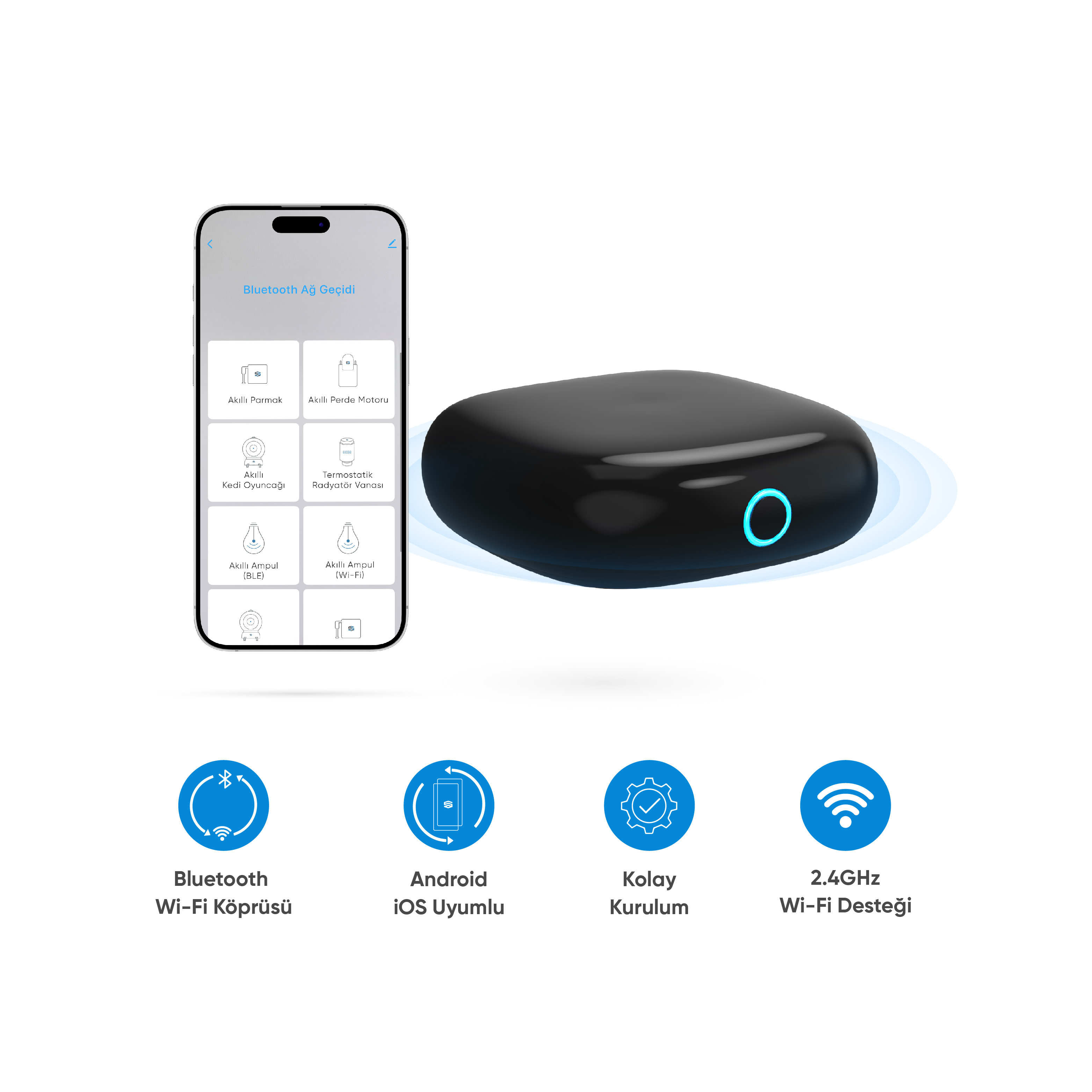 ŞIMART Akıllı Cihazlarınız İçin Wi-Fi Bağlantısı Bluetooth Bluetooth Ağ Geçidi Siyah
