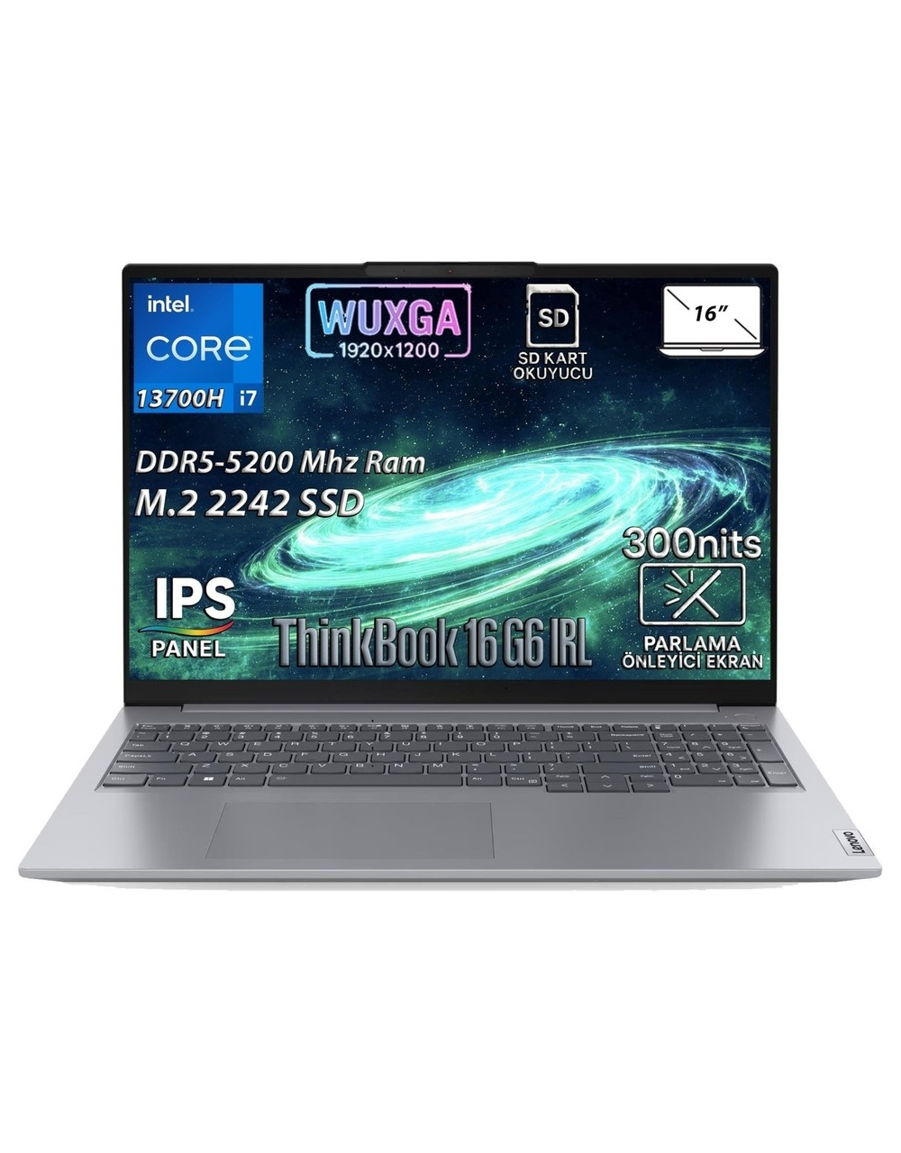 LENOVO ThinkBook 16P 21KH00V1TR WUXGA Intel Core i7-13700 16 GB RAM 512 GB SSD 16 inç FreeDOS Laptop Gri