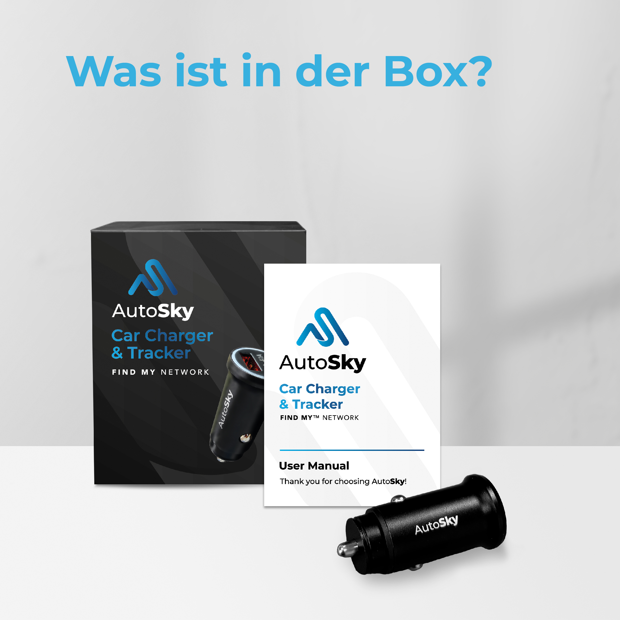 AutoSky Autolader & GPS-tracker, compatibel met de app Waar is ?, dubbele USB met locatiefunctie, real-time bewaking voor auto, diefstalbeveiliging