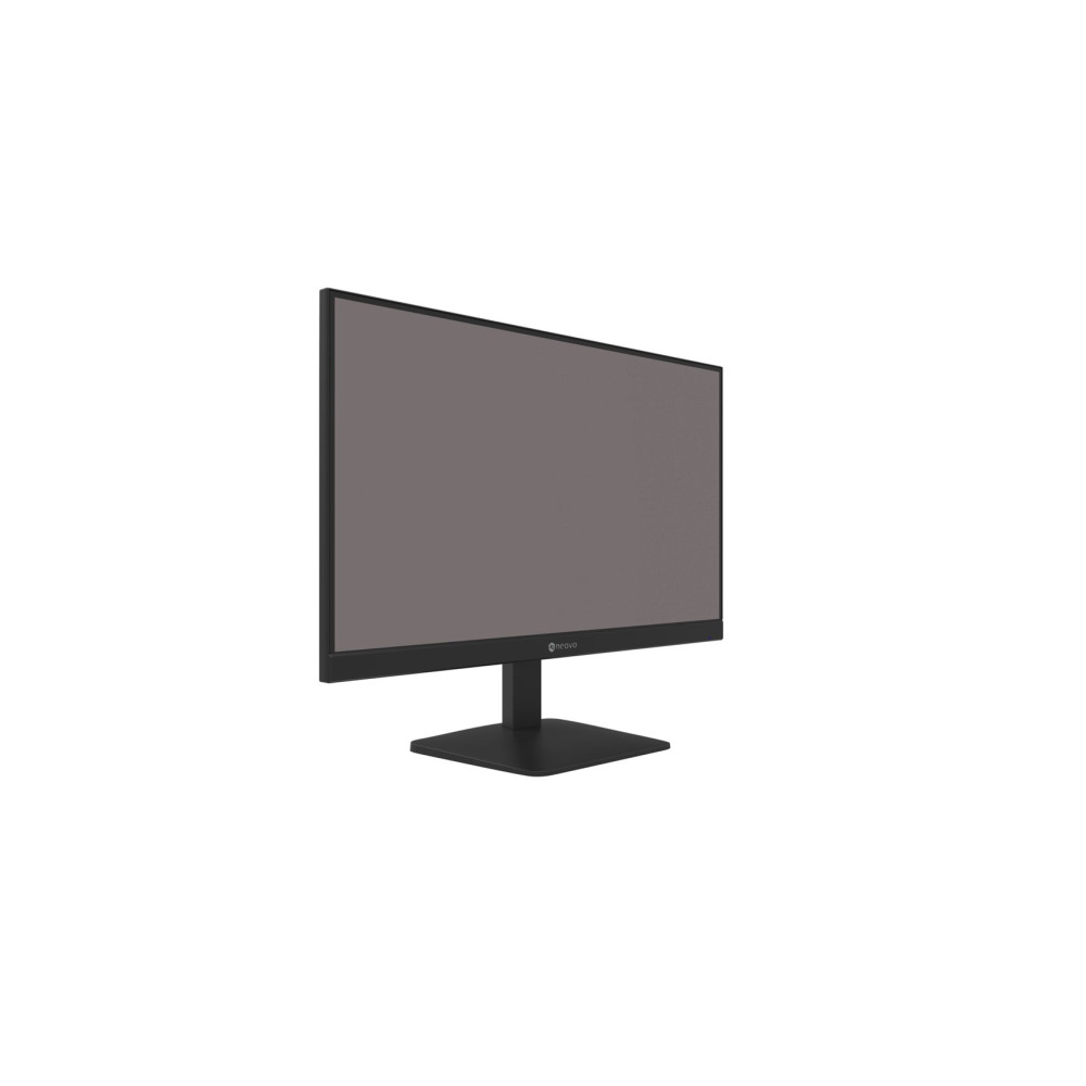 Un monitor nero con schermo grigio scuro su sfondo bianco.