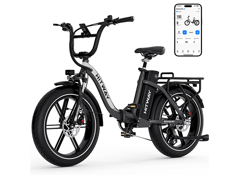 HITWAY BK6S PRO Kompakt-/Faltrad (Laufradgröße: 20 Zoll, Unisex-Rad, 864Wh, Grau)