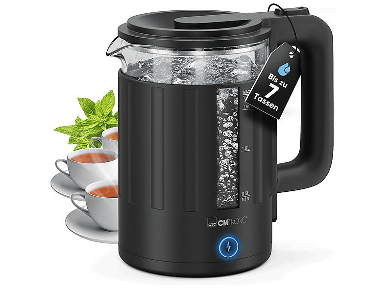 CLATRONIC WK 3837 G Wasserkocher, schwarz