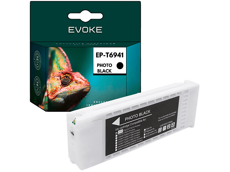 EVOKE Inchiostro per stampante Epson T6941 Nero fotografico | 700 ml ...