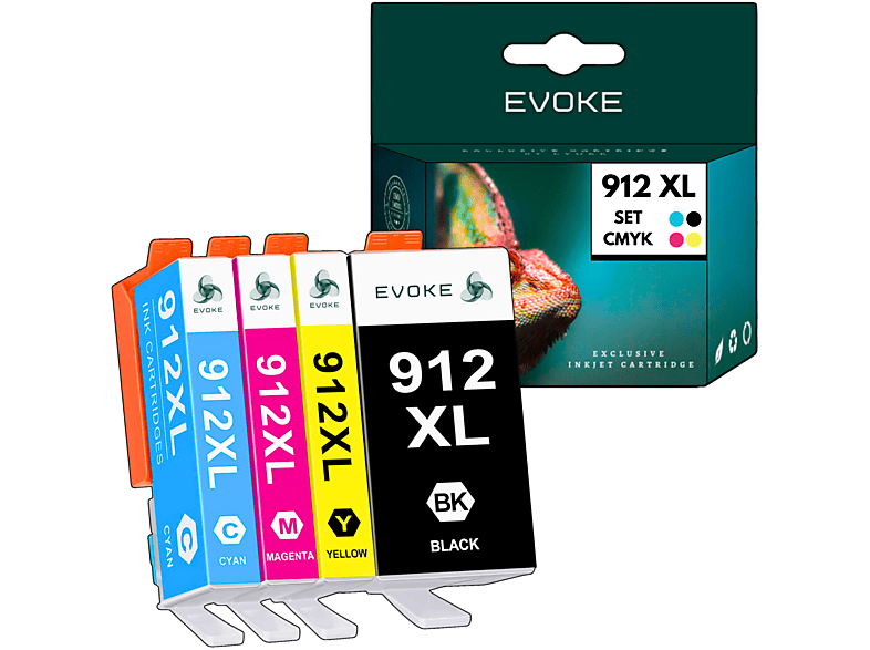 EVOKE 4x Tusz do drukarki HP 912 XL | Pasuje do: 8010 8012e 8013 8014 ...