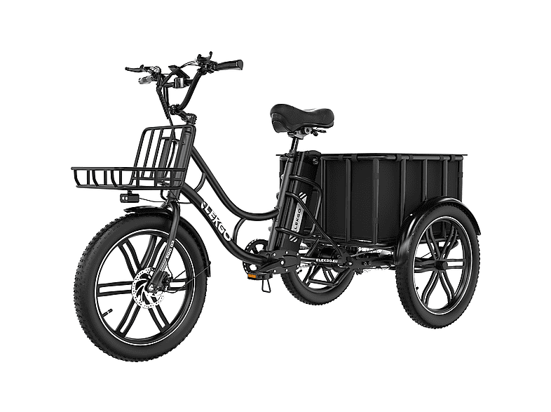 ELEKGO 20 Zoll E Bike Dreirad, 48V 18AH abnehmbare Batterie, Reichweite bis zu 40-60Km Lastenrad (Laufradgröße: 20 Zoll, Unisex-Rad, 864Wh, Schwarz)