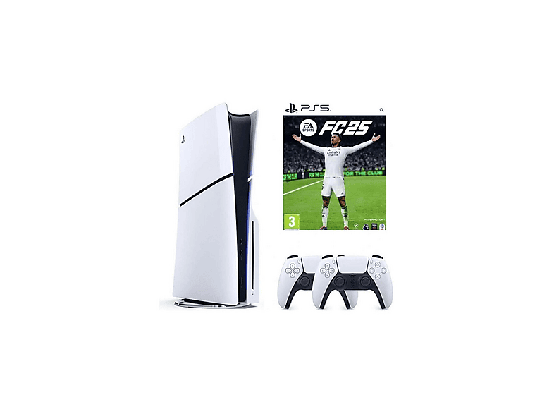 SONY 2. PS5 DualSense+FC 25+Playstation 5 Slim Standart Edition (İthalatçı Garantili) Oyun Konsolu Beyaz