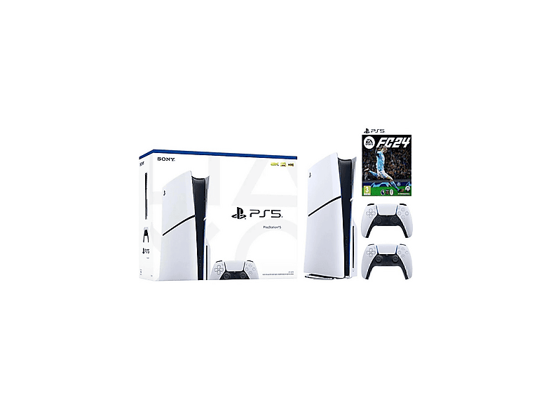 SONY DualSense + EA FC 24 + Playstation 5 Slim Standart Edition 1 TB  (İthalatçı Garantili) Oyun Konsolu Beyaz