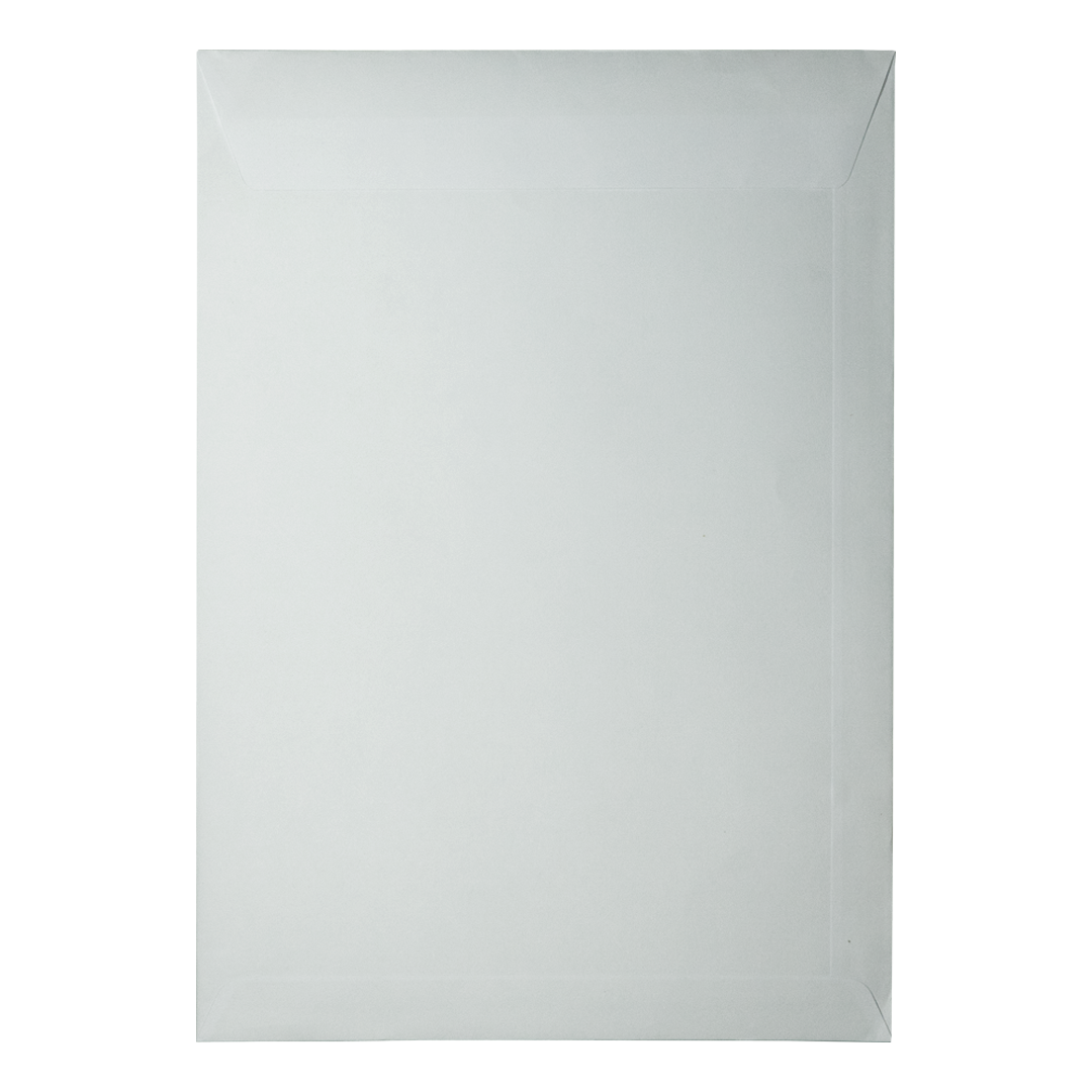 Een witte envelop gecentreerd op een witte achtergrond. De envelop is leeg en heeft een rechthoekige vorm met een flap.