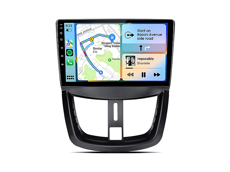 Autoradio Android Per Peugeot 207 (2006-2015) – Hodozzy 7 Pollici Touch, 2GB+64GB, Wireless Carplay, Android Auto, GPS, WIFI, Bluetooth, DSP E FM