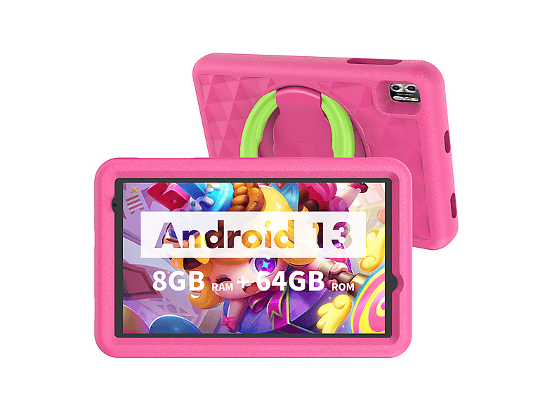 VASOUN TAB 8 Plus mit Dual-Kamera, Tablet, 64 GB, 8 Zoll, Rosa