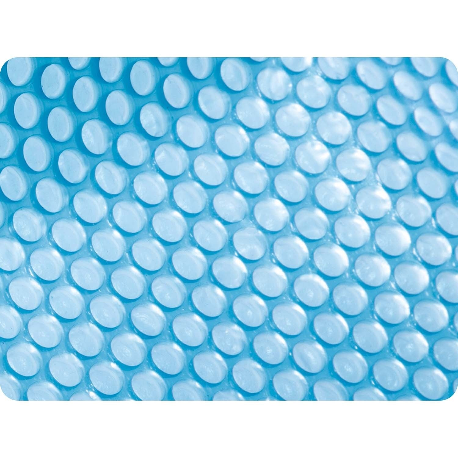 Primer plano de una superficie azul similar al plástico de burbujas. La superficie tiene muchas protuberancias pequeñas, espaciadas uniformemente y redondeadas.