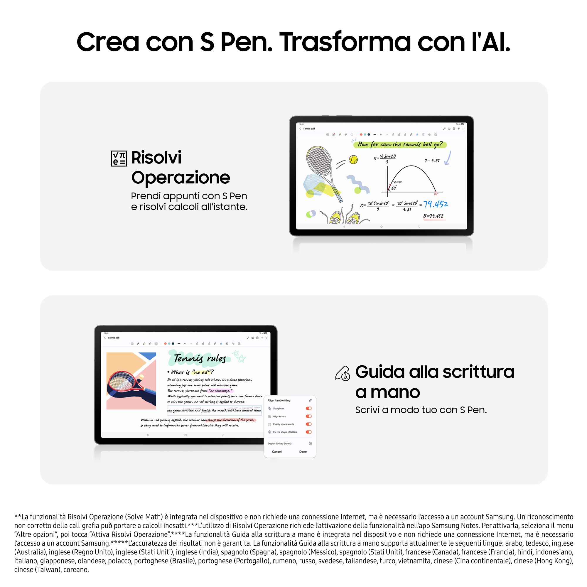 Obraz przedstawia ekran tabletu z odręcznymi notatkami na temat zasad tenisa i obliczeń matematycznych.