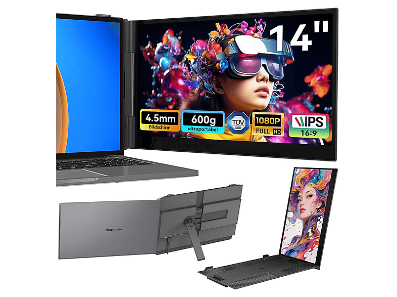 BLACKVIEW SCM6 14 Zoll Full-HD Portable Monitor für Laptop (5 ms Reaktionszeit  )