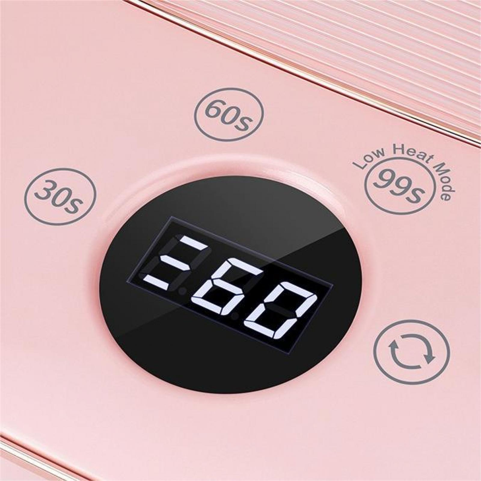 Ein rosafarbenes Gerät mit schwarzer Digitalanzeige, die '260' anzeigt. Umgeben sind Zeiteinstellungen wie 30s, 60s und 99s.