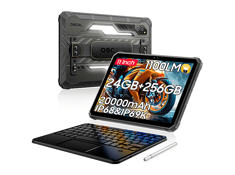 OSCAL Spider 10 Mit Tastatur(QWERTY), Tablet, 256 GB, 11 Zoll, Schwarz