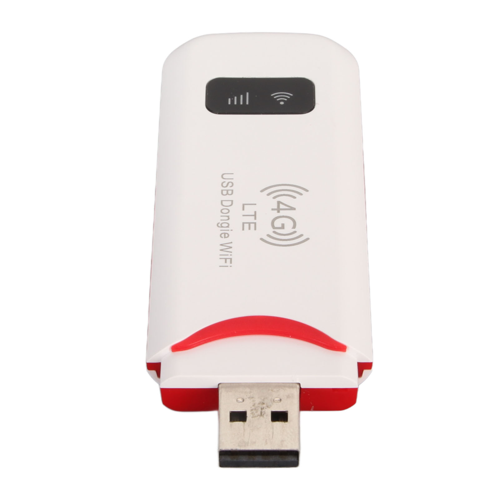 Weiß-roter USB-Dongle mit 4G LTE WiFi-Text und einem USB-Anschluss.