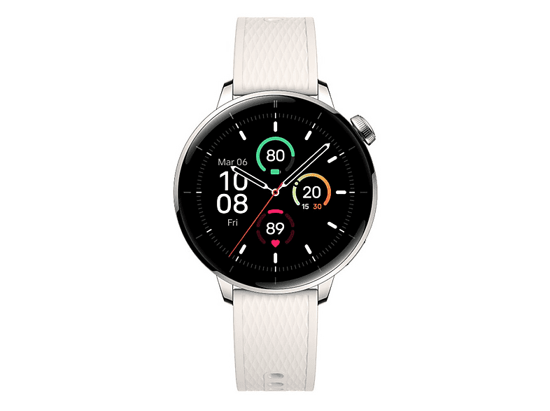 ONEPLUS Watch 3 43mm Bundle Smartwatch Silikon, Silver Steel