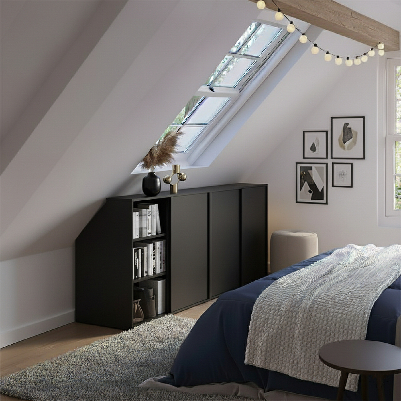 VDD Kleiderschrank mit schräger Wand im Dachgeschoss-Schlafzimmer – Schrank für schräge Wände Monitor zubehör