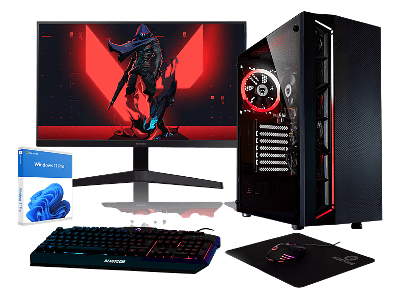 BEASTCOM Q3 | Essential Gaming, PC Komplettsystem mit AMD Ryzen™ 5, 16 GB RAM, 1 TB SSD, AMD Radeon™ RX Vega 11, Windows 11 Pro