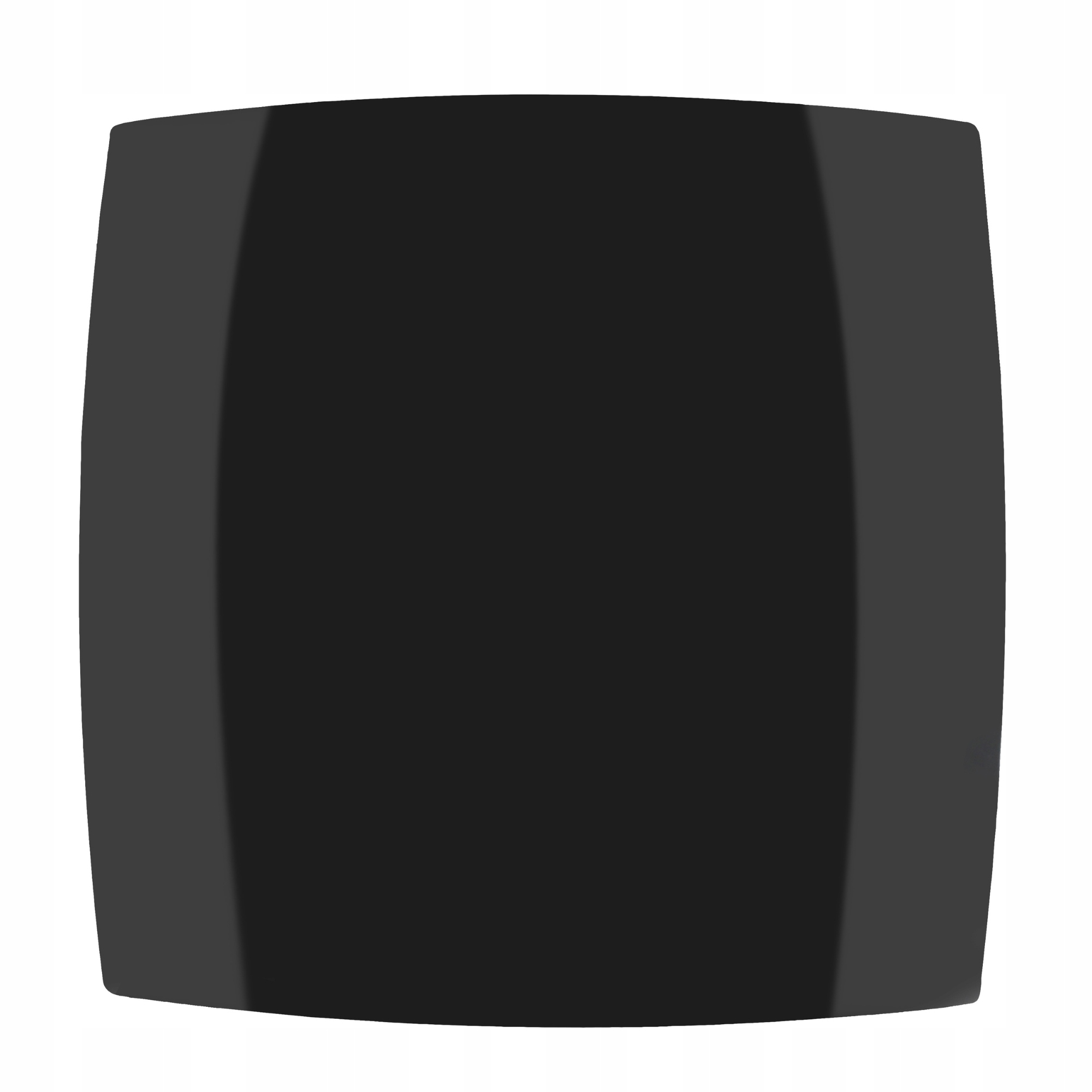 Ciemny, lekko zakrzywiony prostokąt na białym tle.