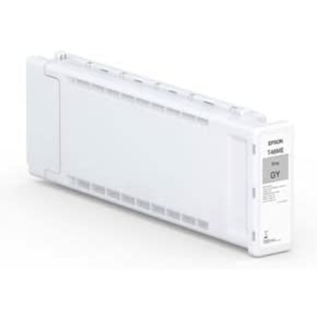 Biały wkład atramentowy Epson. Jest prostokątny z szarą etykietą z napisem 'GY'. Tło jest gładko białe.