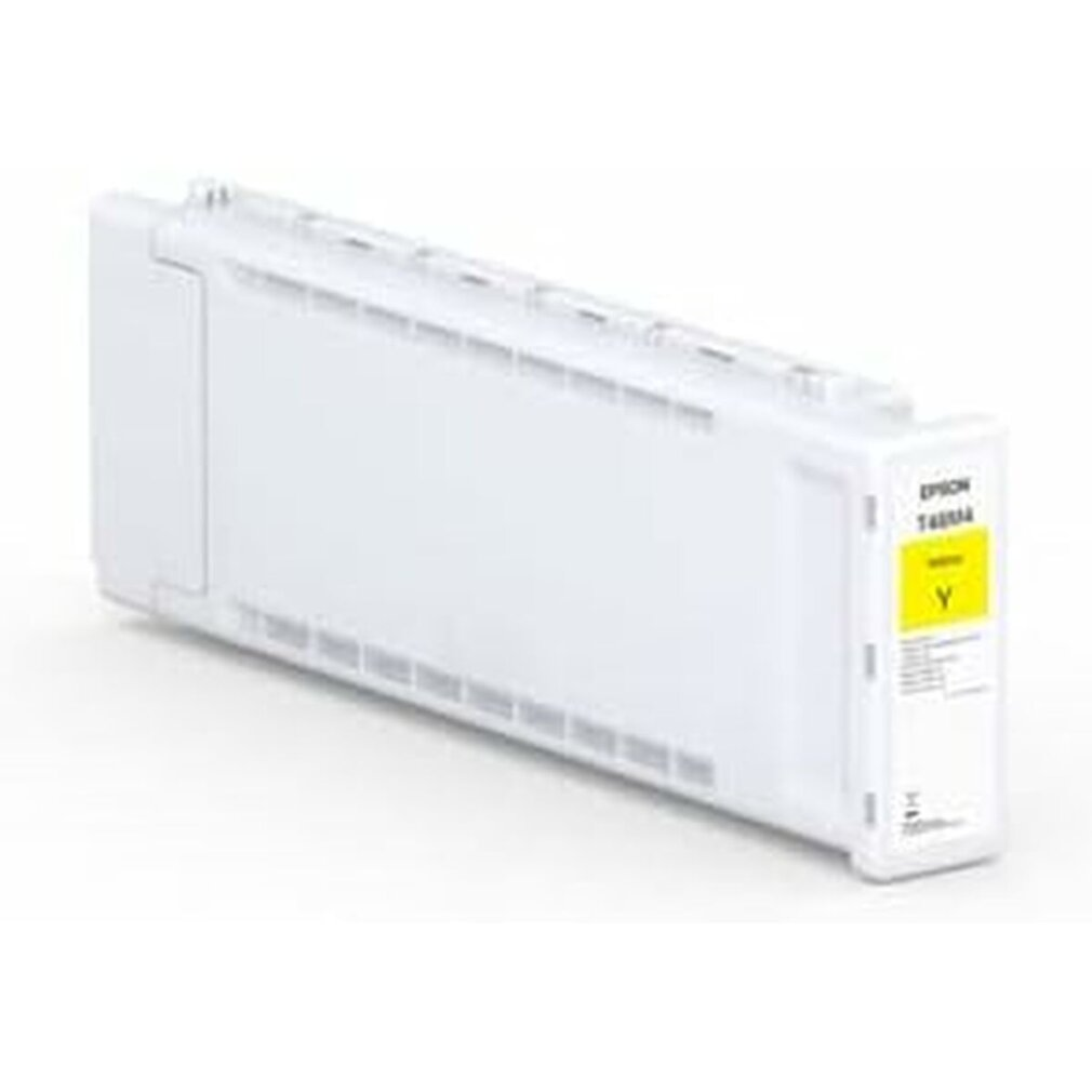 Biały wkład atramentowy Epson z żółtą etykietą oznaczony 'Y'. Wkład ma prostokątny kształt i jest lekko pochylony.