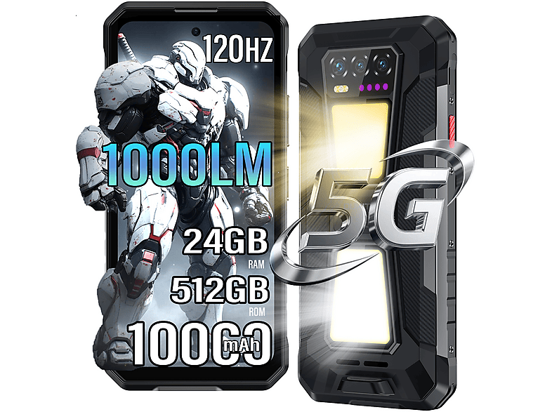 OUKITEL WP58 Pro 5G 24GB 10000mAh 512 GB Schwarz Dual SIM