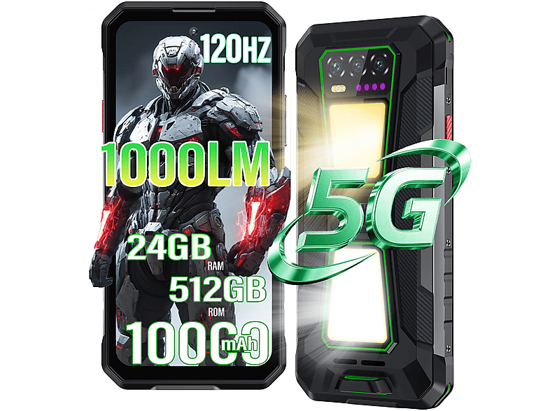 OUKITEL WP58 Pro 5G 24GB 10000mAh 512 GB Grün Dual SIM