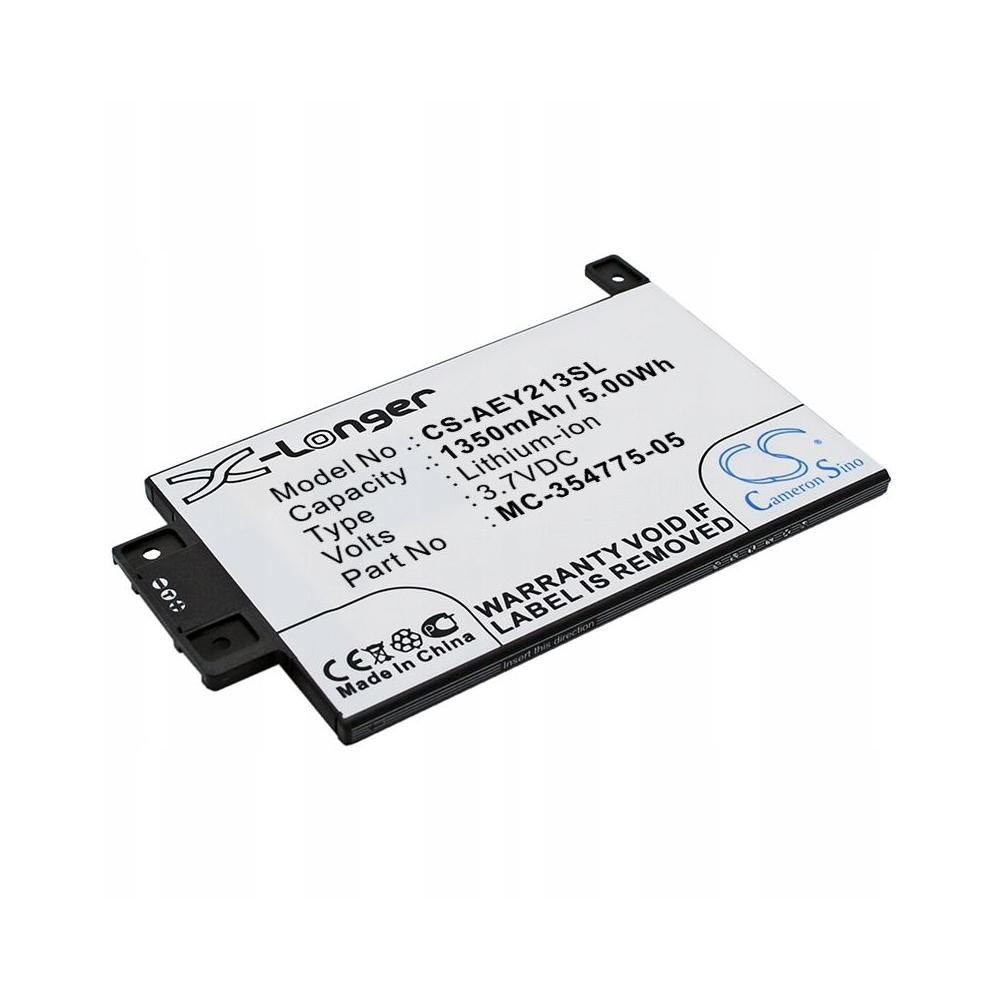Biało-czarny akumulator z tekstem. Tekst zawiera 'X-Longer', '1350mAh', 'Lithium-ion', '3.7VDC' i 'Made in China'.