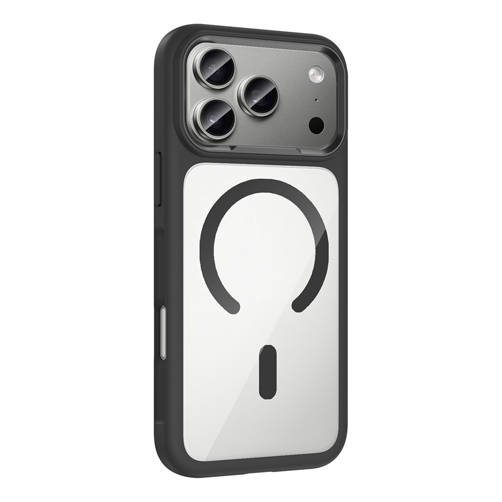 GPACK iPhone 17 Pro Uyumlu Tiko Metal Kamera Çerçeveli M-Safe Şarj Özellikli Telefon Kılıfı Siyah
