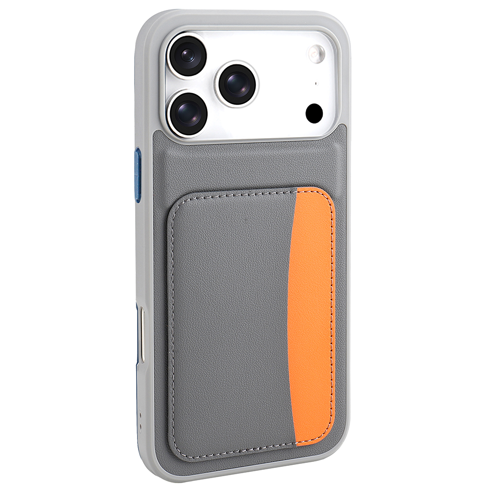 GPACK iPhone 17 Pro Uyumlu Kartlıklı X-Kart Silikon Telefon Kılıfı Gri