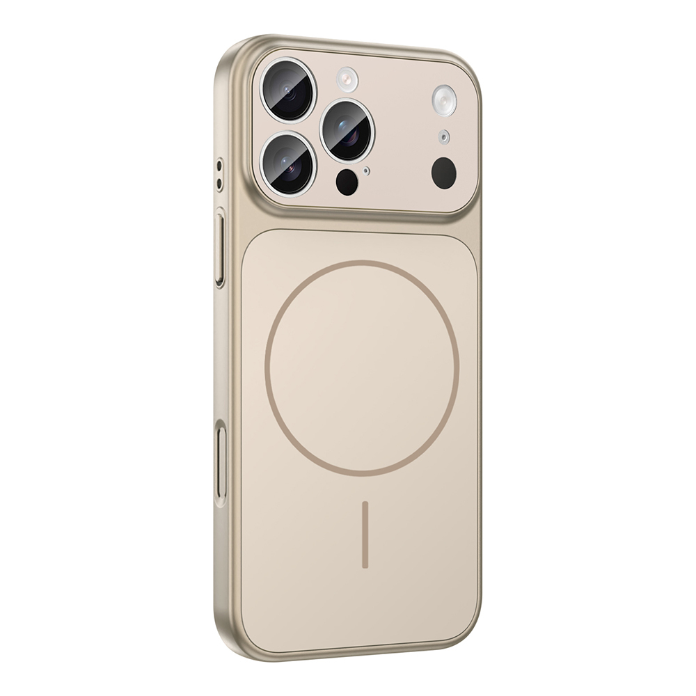 GPACK iPhone 15 Pro Uyumlu Formen M-Safe Şarj Özellikli Kamera Korumalı Telefon Kılıfı Gold