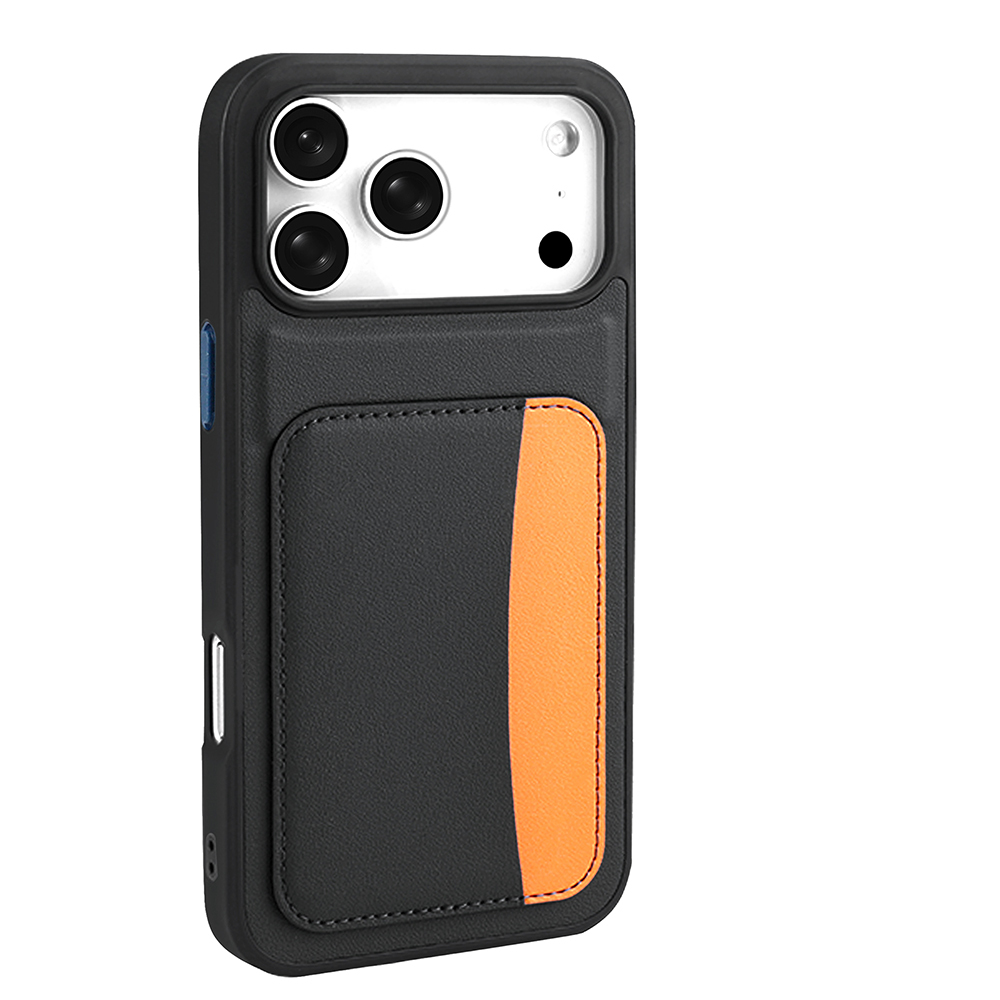 GPACK iPhone 17 Pro Uyumlu Kartlıklı X-Kart Silikon Telefon Kılıfı Siyah