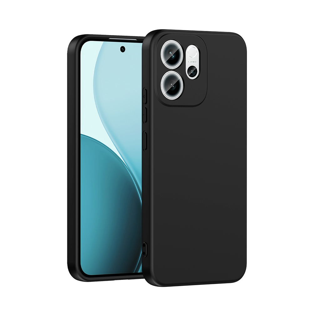İçinde telefon bulunan iki siyah telefon kılıfı. Telefonun ekranında mavi ve beyaz soyut bir tasarım var.