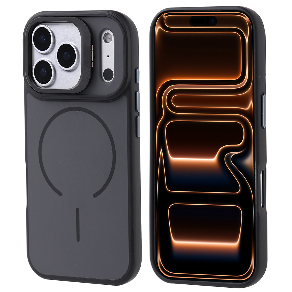 İki telefon kılıfı. Biri, kamera kesikleri ve dairesel bir tasarımla arka tarafı gösterir. Diğeri, parlayan bir desenle ekranı gösterir.