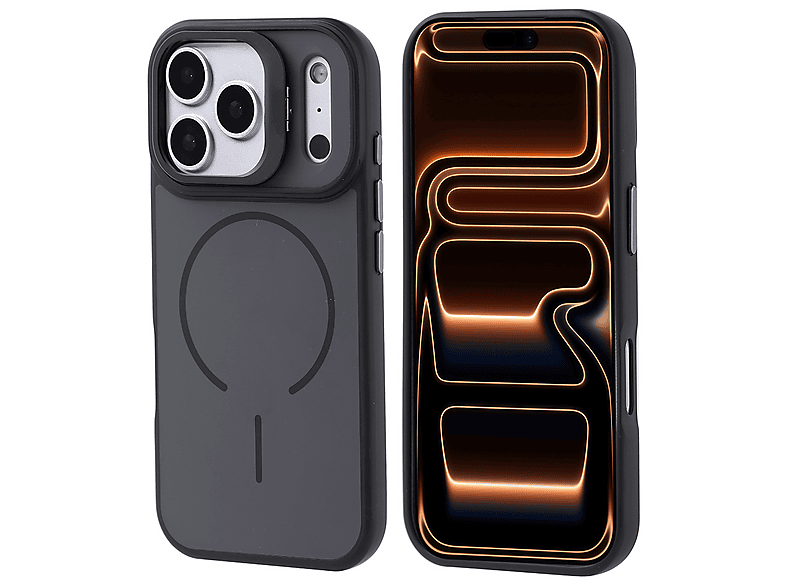 GPACK iPhone 17 Pro Max Uyumlu Notron Kamera Standlı M-Safe Şarj Özellikli Telefon Kılıfı Siyah
