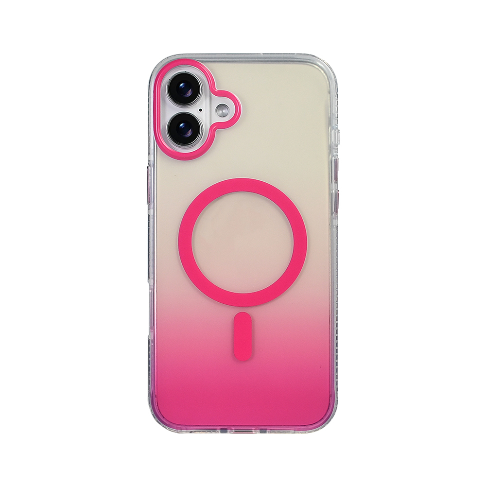 GPACK iPhone 16 Uyumlu Toros M-Safe Şarj Özellikli Telefon Kılıfı Pembe