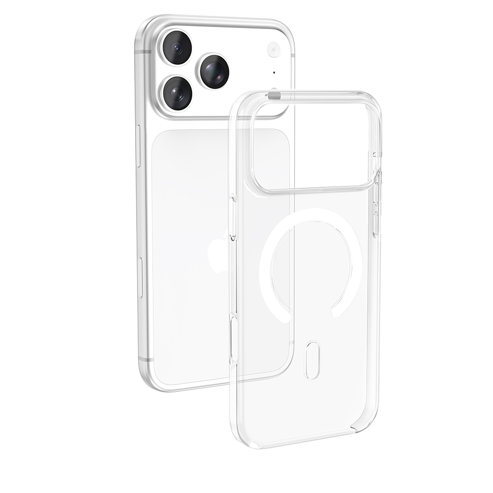 GPACK iPhone 17 Pro Max Uyumlu Orjin M-Safe Şarj Özellikli IC Çipli Sert Kapak Telefon Kılıfı Şeffaf