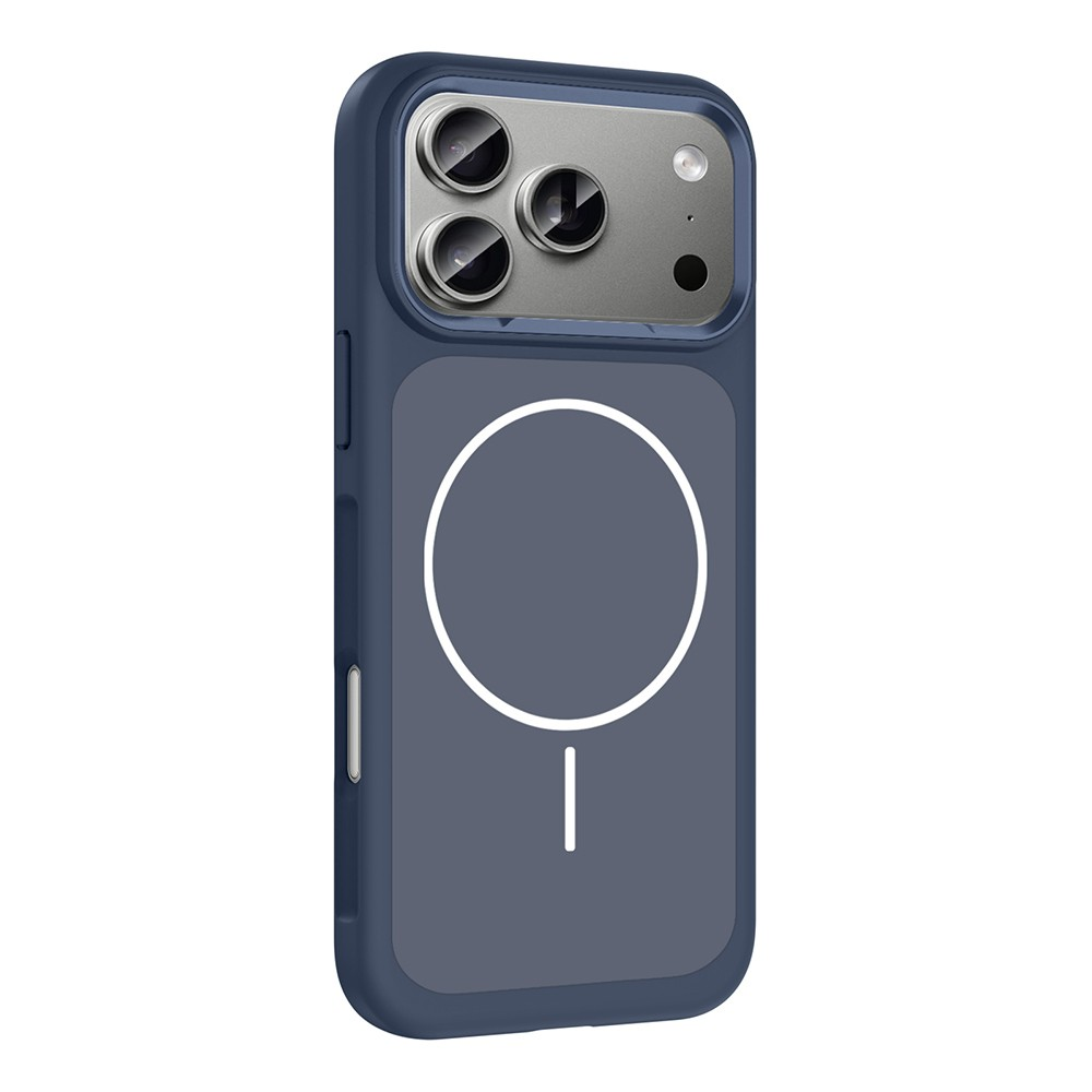GPACK iPhone 17 Pro Max Uyumlu Sanremo Metal Kamera Çerçeveli M-Safe Şarj Özellikli Telefon Kılıfı Lacivert