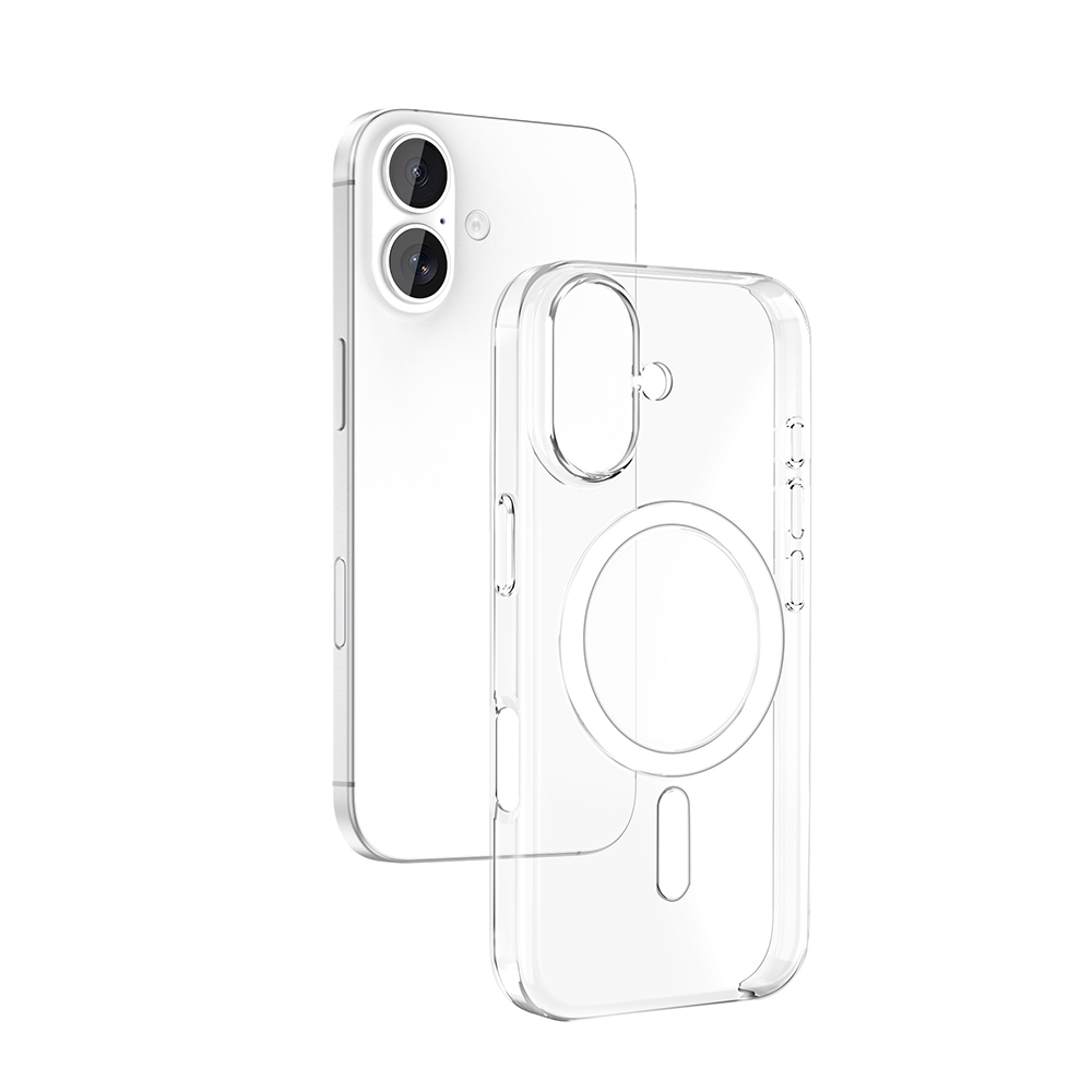 GPACK iPhone 16 Plus Uyumlu Orjin M-Safe Şarj Özellikli IC Çipli Sert Kapak Telefon Kılıfı Şeffaf
