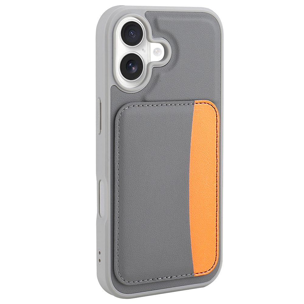 GPACK iPhone 17 Uyumlu Kartlıklı X-Kart Silikon Telefon Kılıfı Gri