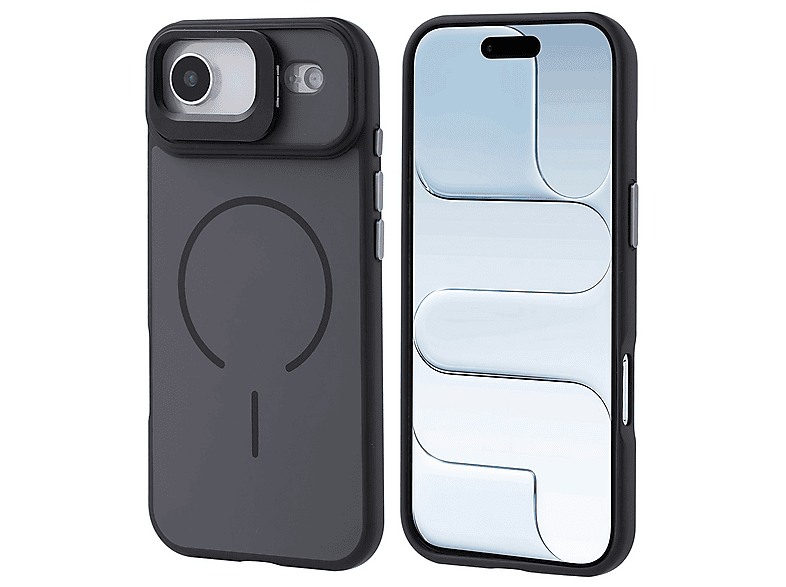GPACK iPhone 17 Air Uyumlu Notron Kamera Standlı M-Safe Şarj Özellikli Telefon Kılıfı Siyah