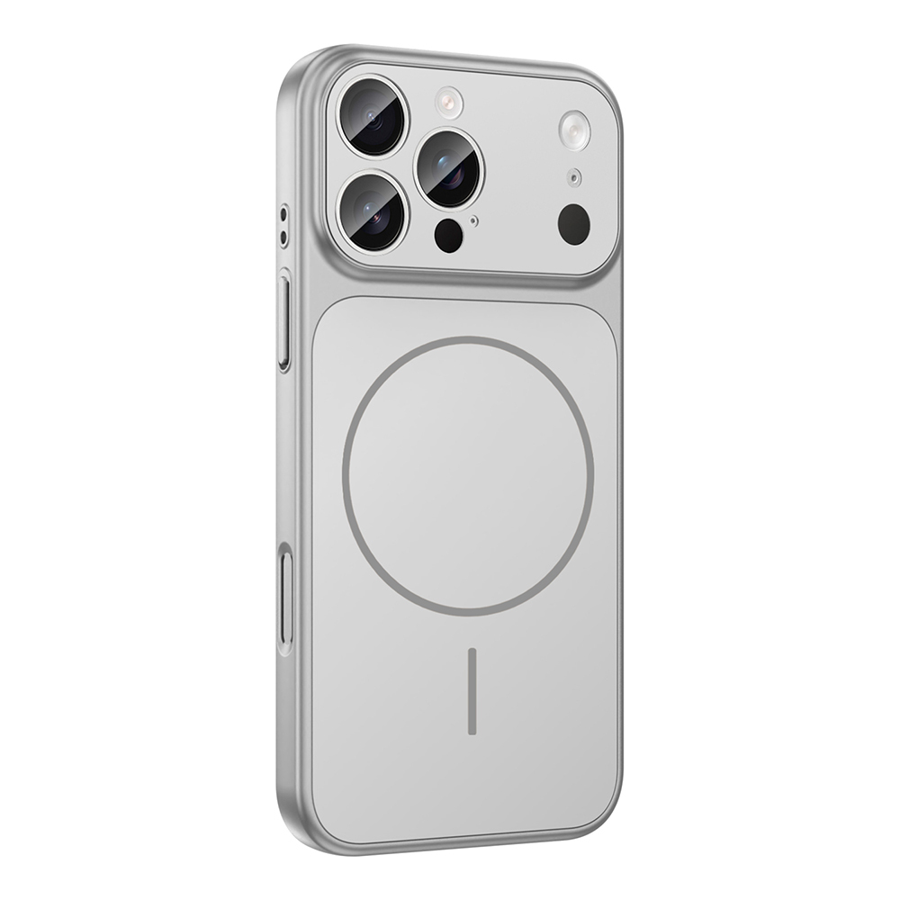 GPACK iPhone 14 Pro Uyumlu Formen M-Safe Şarj Özellikli Kamera Korumalı Telefon Kılıfı Gümüş