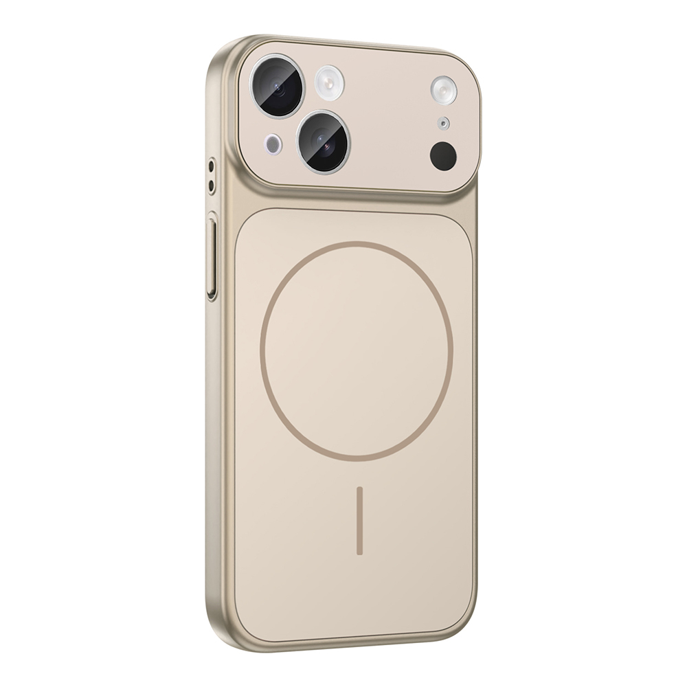 GPACK iPhone 15 Uyumlu Formen M-Safe Şarj Özellikli Kamera Korumalı Telefon Kılıfı Gold