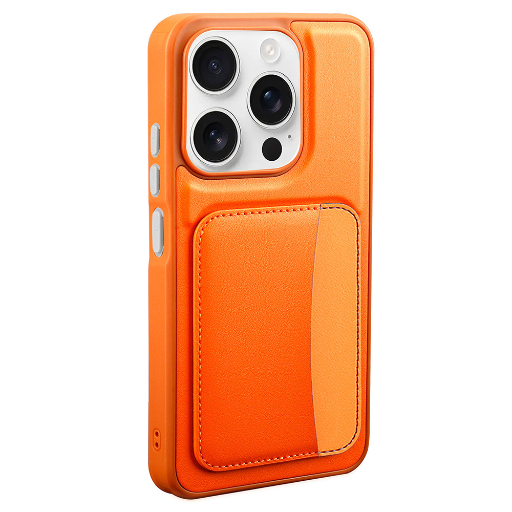 GPACK Xiaomi Redmi 15C Uyumlu Kartlıklı X-Kart Silikon Telefon Kılıfı Turuncu