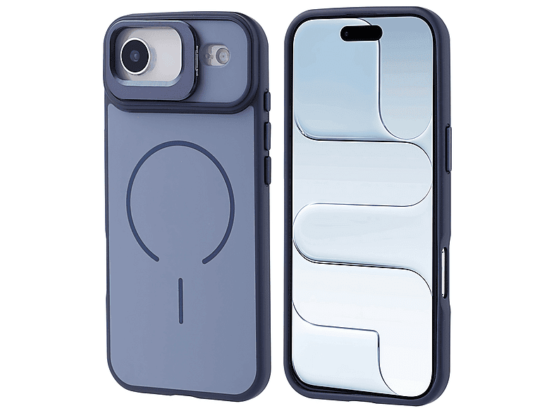 GPACK iPhone 17 Air Uyumlu Notron Kamera Standlı M-Safe Şarj Özellikli Telefon Kılıfı Lacivert