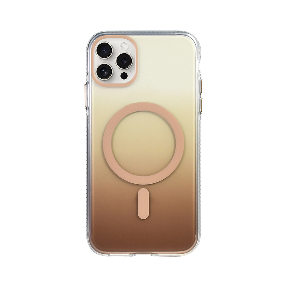 GPACK iPhone 15 Pro Max Uyumlu Toros M-Safe Şarj Özellikli Telefon Kılıfı Gold